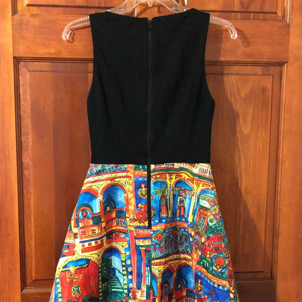 ALICE+OLIVIA Kourtney Havana Print A-line Dress - Picture 6 of 8